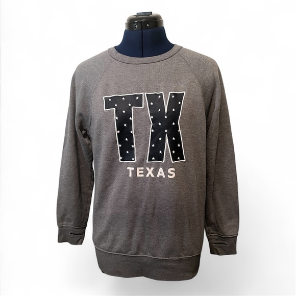 State of Mine Sweaters - State of Mine Texas TX Women's Gray Raglan Crew Neck Sweatshirt | Size S
